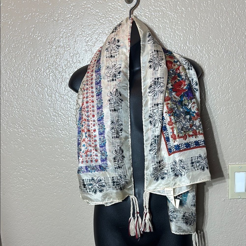 Johnny Was Multicolor Floral Scarf